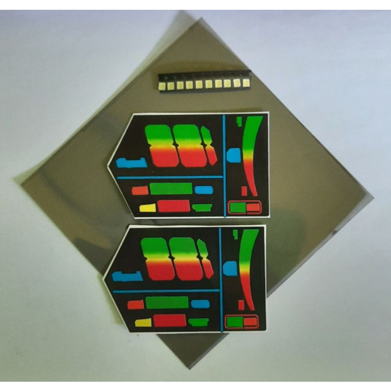 Paket modif warna pelangi lcd speedometer bajaj pulsar 135 stiker polarizer polariser polaris sunbur