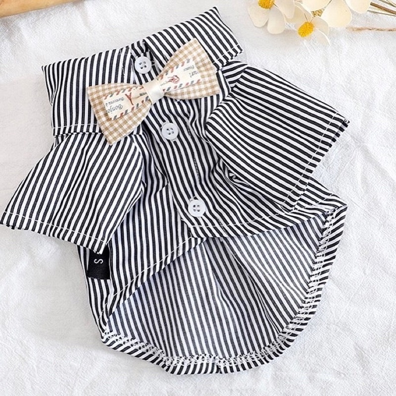 Ho young stripe shirt with bow