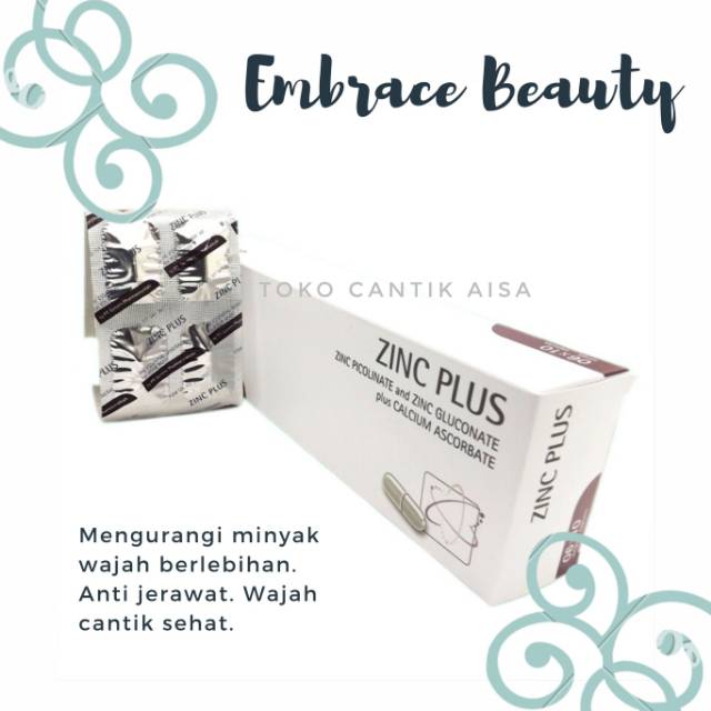 Zinc Plus Strip @ 10 Kapsul - Suplemen Alami Obat Anti Jerawat | Shopee