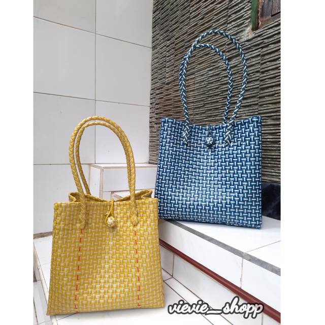 Tas Wanita/ Tas Anyaman Jali/ Tas Anyam Plastik / Tas Jinjing Plastik Candy Colour