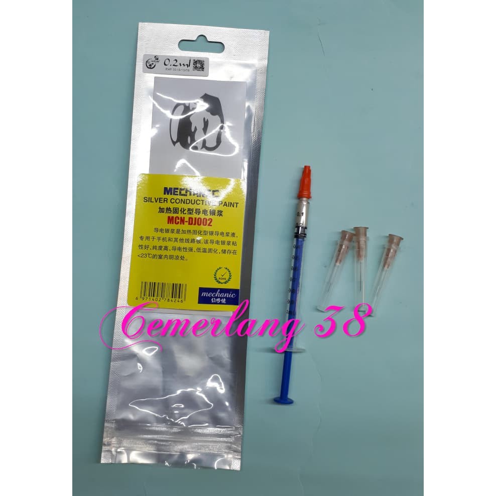 Mechanic Silver Conductive Paint / Electro Carbon Suntik sambung jalur