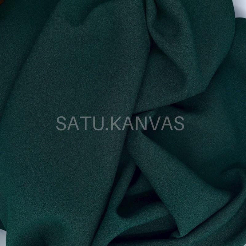 Kain DIAMOND CREPE / DIAMOND GEORGETTE murah-Hijau Botol