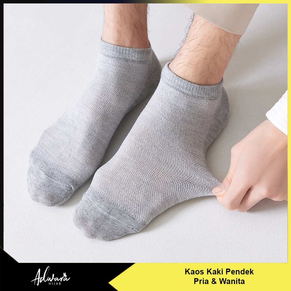 Kaos Kaki Pendek Pria Wanita Semata Kaki Katun Polos (Dikemas Plastik OPP)