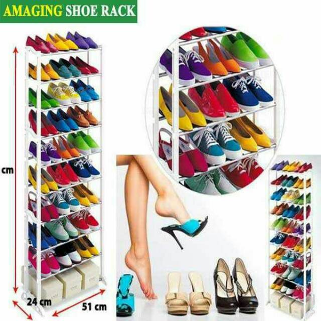 Mega Grosir Rak Sepatu Amazing Shoes Rack Organizer Portable Shopee Indonesia