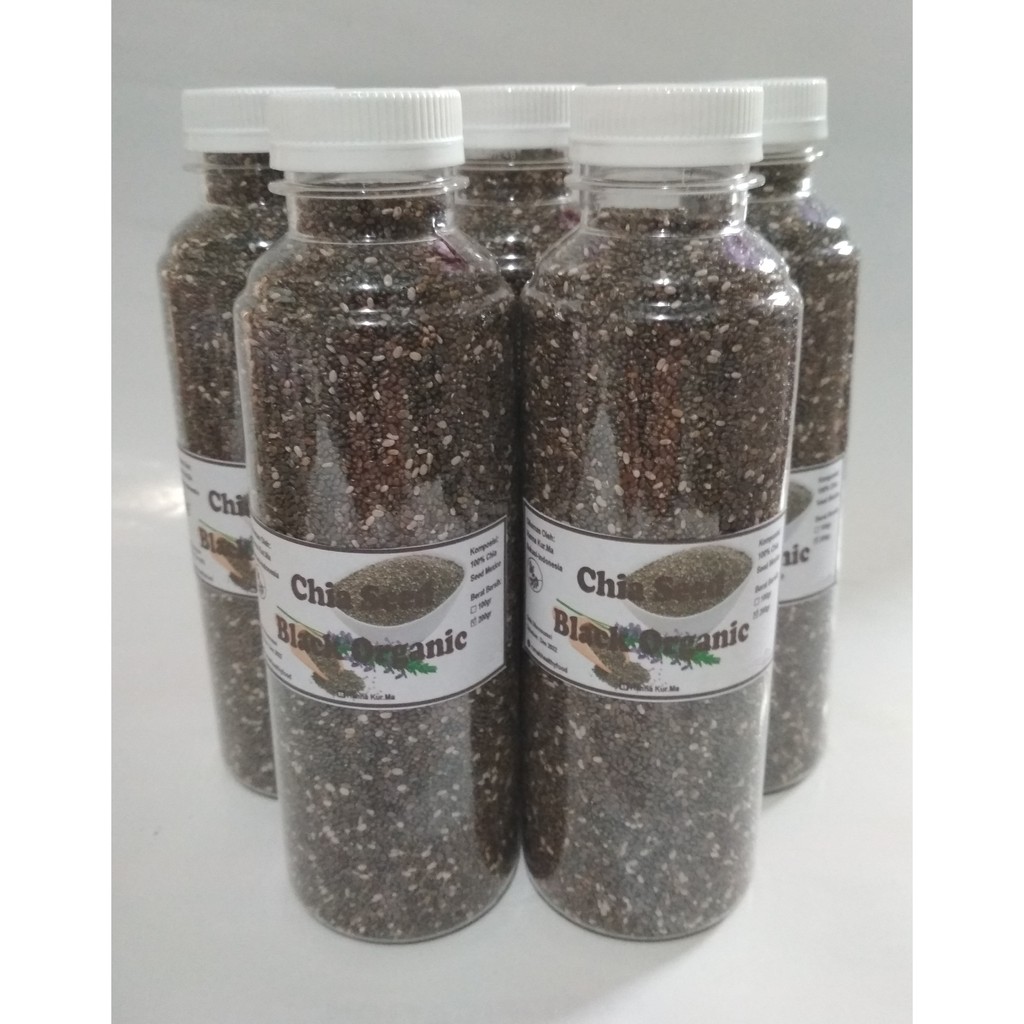 Organik Chia Seed Black Mexico 200gr Kemasan Botol Minuman Chiaseed Mexico Mpasi Shopee Indonesia