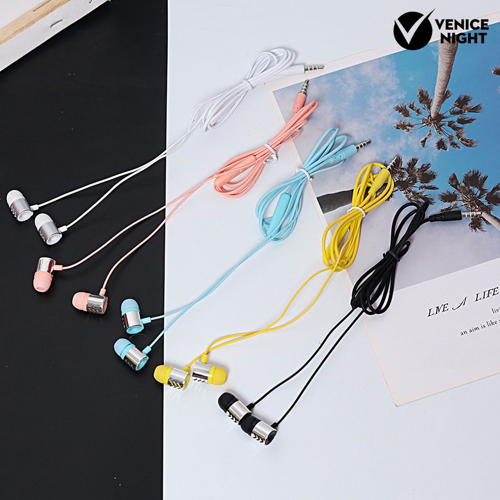 (VNEP) (Berkabel) Headset Earphone Earbuds In-ear Super Bass Ergonomis Kabel Jack 3.5mm Untuk Gaming / Lari