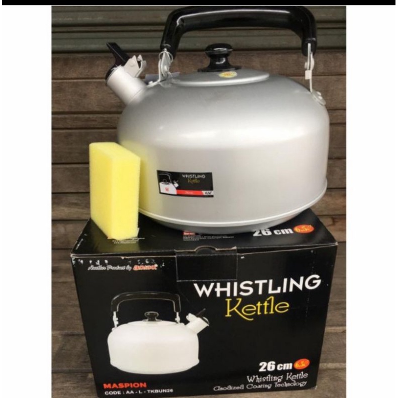 teko bunyi maspion 6.5liter 26cm ORIGINAL Maspion TEBAL / ceret air teko siul whistling kettle rebus air 26cm aluminium tebal