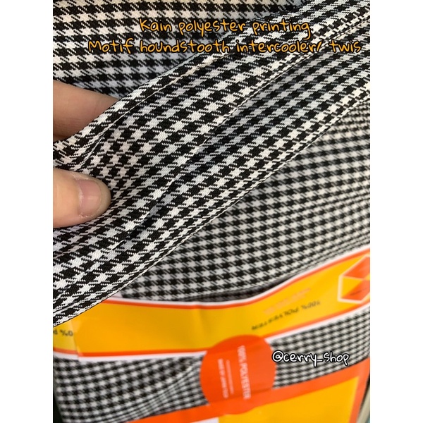 1/2 meter kain polyester print houndstooth printing motif untuk jas blazer fashion pria wanita meter
