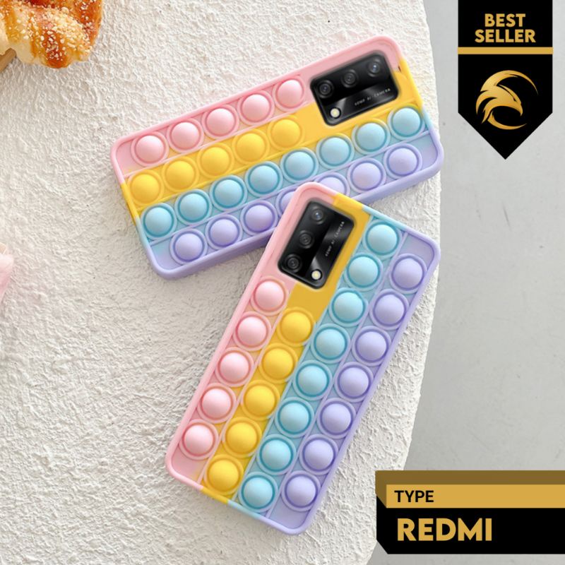 Case Pop it REDMI NOTE 7 8 8 PRO 9 9 PRO 10 10 PRO - Case Pop it Rainbow Viral Tiktok - Case Bubble 