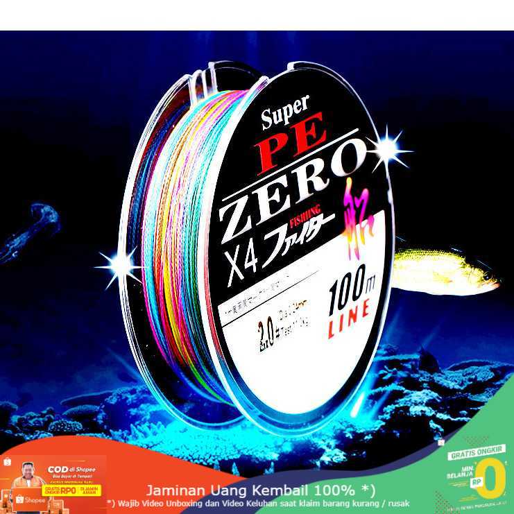 (BISA COD) RVOSTR Zero Senar Benang Tali Pancing Super PE 4 Braid Line 100 Meter - X4