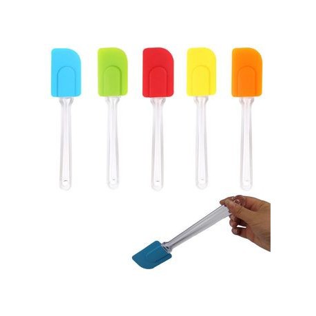 spatula silikon gagang bening plastik peralatan masak dapur kitchen-Gwengrosir09