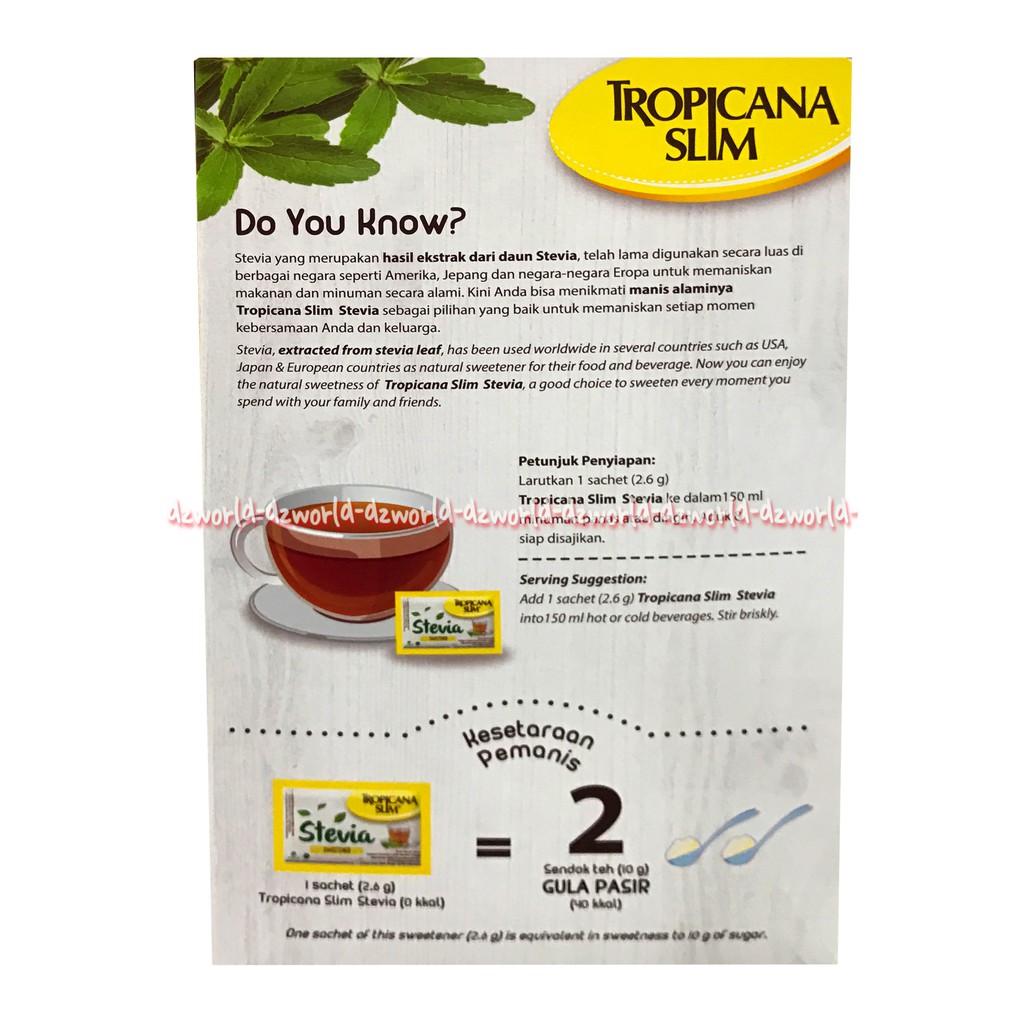 Tropicana Slim Stevia 50sachet Gula Non Kalori Slims Stefia Gula Untuk Diabetes Diabet TropicanaSlim Gula Jagung TS