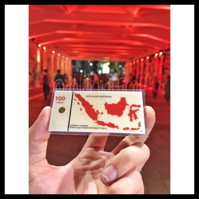 Bayar Ditempat]] Logam Mulia Emas Mini 0,1 / 0.1 Gr Bersertifikat Edisi Peta Indonesia Gratis Ongkir