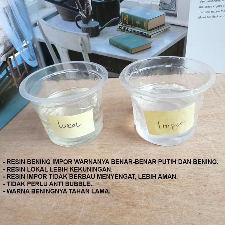 Kaloona.Shop Cairan Resin Bening (Epoxy Import) 3:1 Dan 2:1 + Katalis Resin Clear Impor Resin Cast