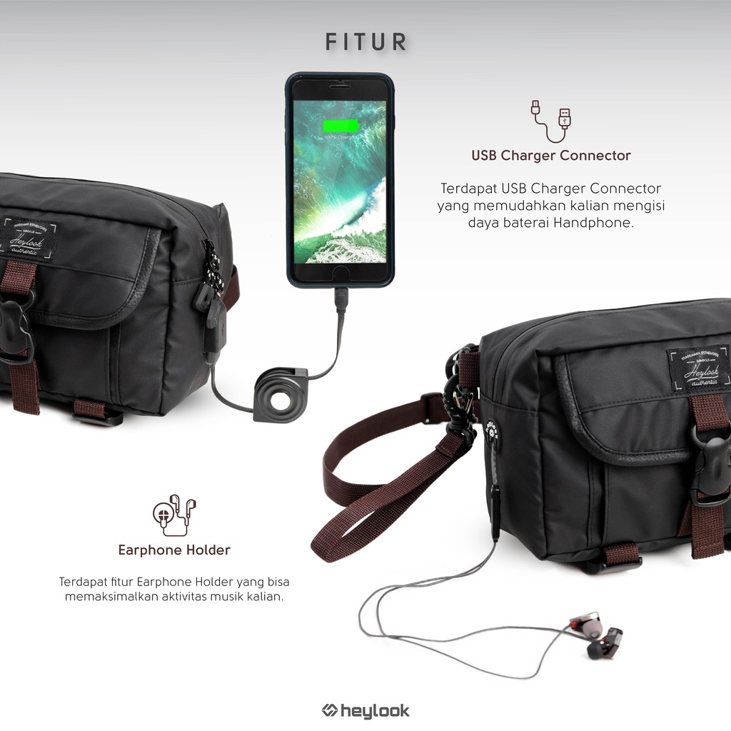 HEYLOOK Project - Tas Selempang Pria Sling Bag LUXAS Pouch Bag Pria Anti Air Waist Bag Crossbody Pria Waterproof