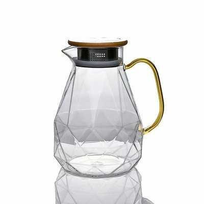 Teko Pitcher Teh Chinese Teapot Borosilicate Glass 1500ml - BRO-046 - Transparent