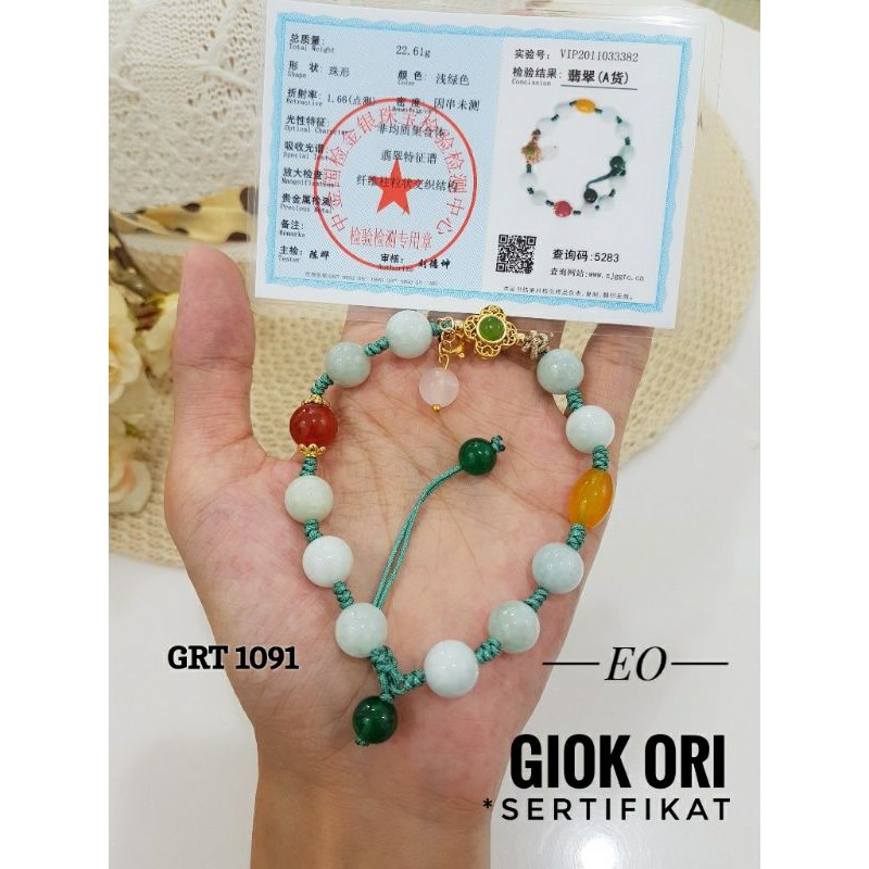 Gelang Giok Asli + Sertifikat