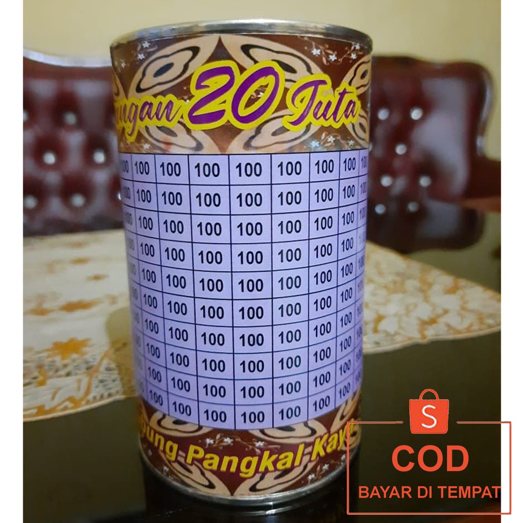 ✅COD Celengan Tabungan Challenge Tantangan Menabung Target Viral Kaleng Custom Unik Buka Tutup Murah-20 JUTA (100K)