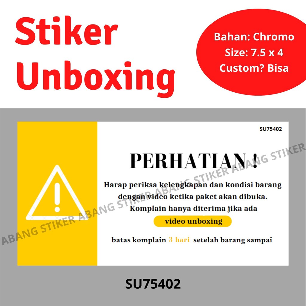 

Stiker Unboxing 7.5 x 4 cm - Bisa Custom