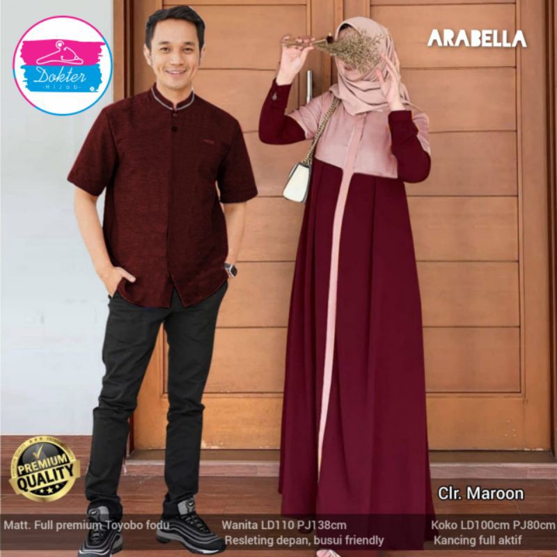 ARABELLA COUPLE GAMIS TOYOBO SARIMBIT GAMIS BUSUI SYARI MUSLIM