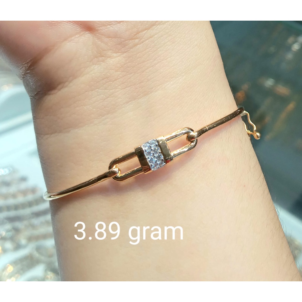 Gelang Kaku Emas Oval Padlock Kadar 70% 3.89 Gram