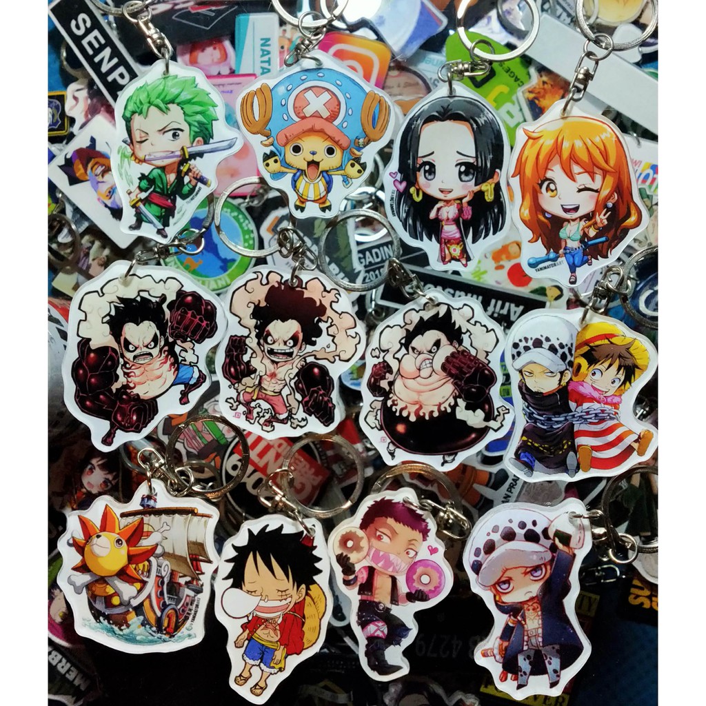 Ganci One Piece - Gantungan Kunci - Luffy - zoro - trafalgar law - sanji - ace - gear fifth gear 5 - Anime - Keychain - Keyring - jepang