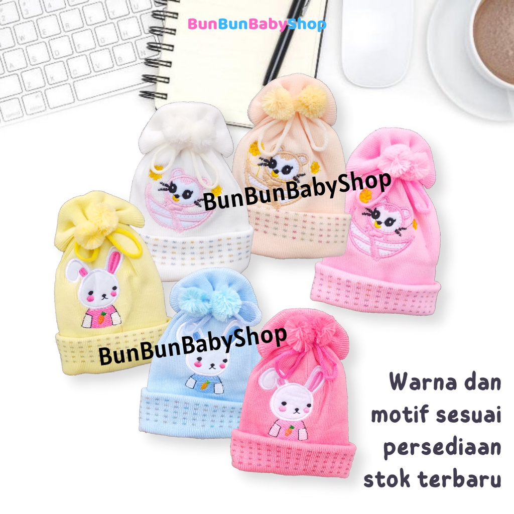 IMPORT Topi Kupluk Pompom Rajut Impor Bulu Bayi Lucu Murah Perlengkapan Fashion Anak Balita Baby Newborn Baru Lahir Laki Laki Perempuan New Born