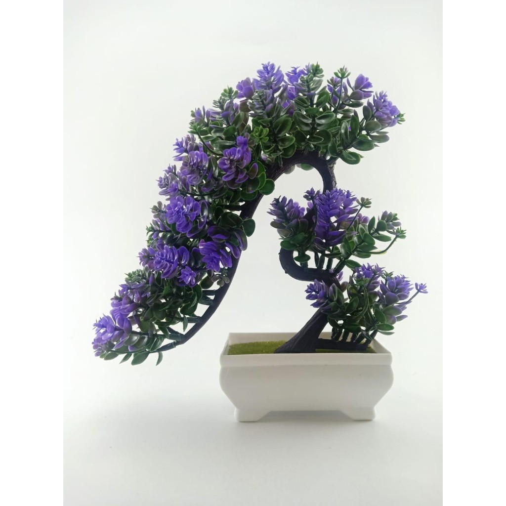 COD BUNGA PLASTIK BUNGA BONSAI BUNGA ARTIFISIAL BUNGA HIASAN MEJA TANAMAN HIAS PLASTIK BP8825-BIRU