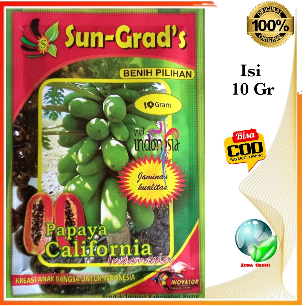 Jual Bibit Pepaya California Unggul Sun Grads Isi 10 Gram Benih Biji