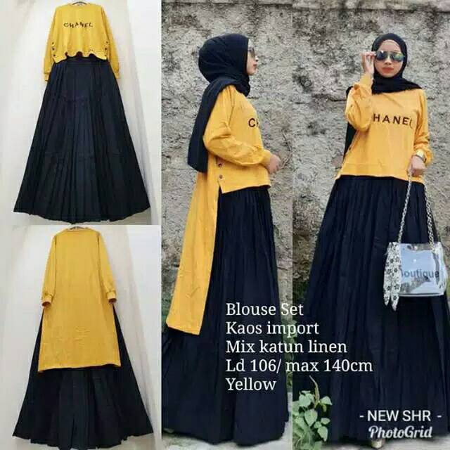 1000% ORI SHR IMPORT. BLOUSE CHANNEL SET ROK.