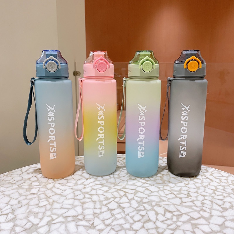 Botol Minum Motivasi 1 liter Tutup Flip Drink Reminder Botol Minum Tumbler Olahraga Sport Unik 1 liter-5