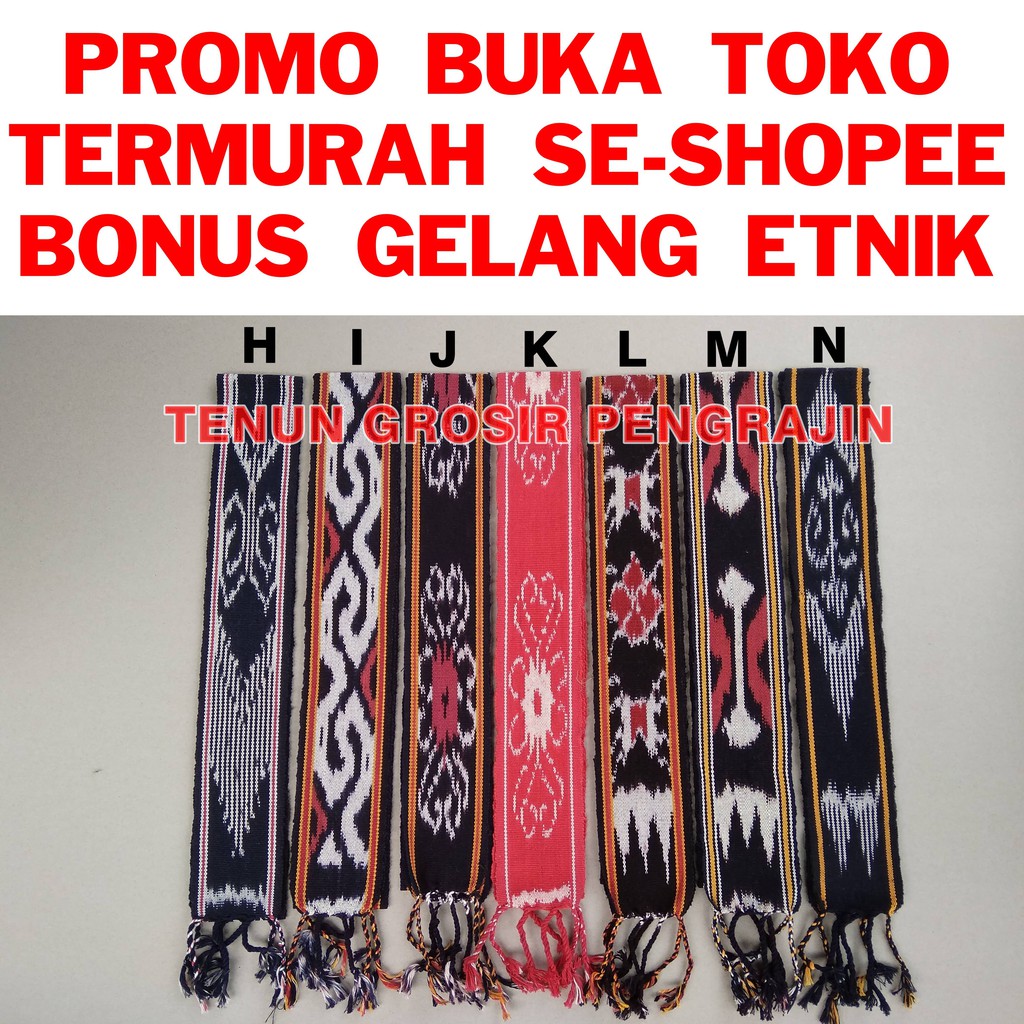 Ikat Kepala Tenun Etnik Motif Dayak Kalimantan Toraja Lombok Kain PROMO TERMURAH Free Gelang