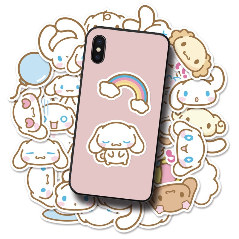 Cinnamoroll babycinnamoroll stiker lucu kartun besar telinga Anjing Jurnal bahan cangkir air ponsel