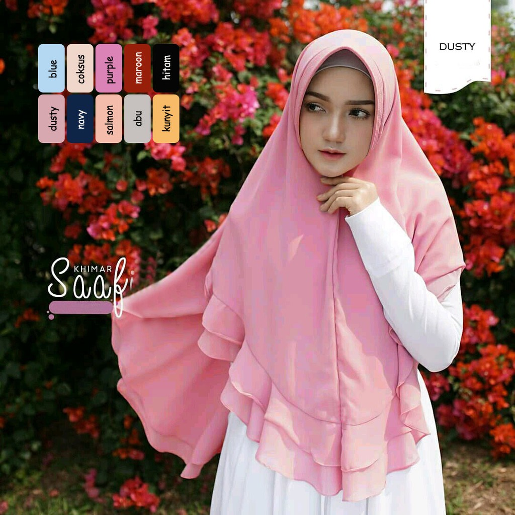 Sandria Khimar Ootd Layer Syari Tutorial Muslim Bergo Cantik Motif Kerudung Wanita
