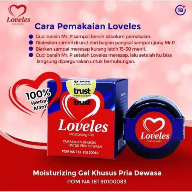 Loveless Mousturizing Gel Oles Original Loveles Asli - Obat Stamina Pria Kuat