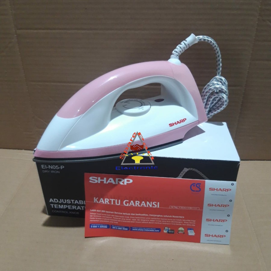 SETRIKA SHARP EI-N05-P SETRIKA LISTRIK AUTOMATIC DRY IRON (Warna Random)