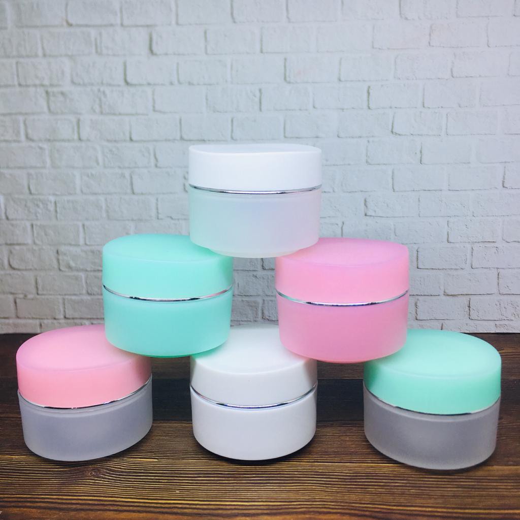 Cream Pot Jar 15gr Plastik PP Bunga / Wadah Krim Kosmetik Import