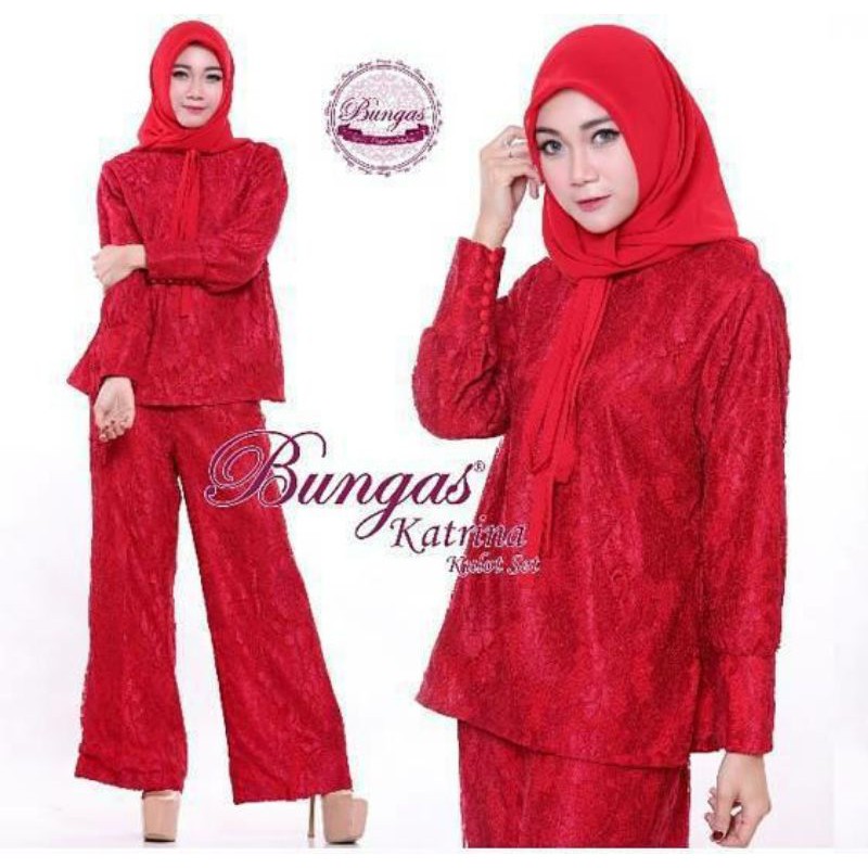 BUNGAS Setelan Celana Brokat Original