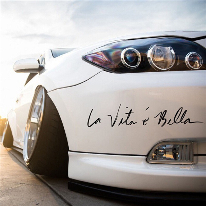 Tempelan Stiker Mobil Motor La Vita e bella / Life is Beautiful Kualitas Import