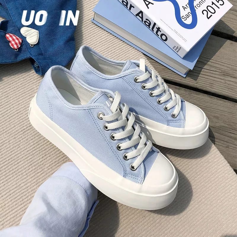 Sepatu Sneakers Wanita Kekinian Casual - Sepatu Wanita Fashion Sekolah Kanvas