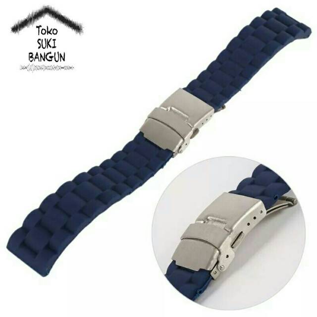 TALI JAM 20mm Rubber Chain Watch Strap Silicone Model Rantai