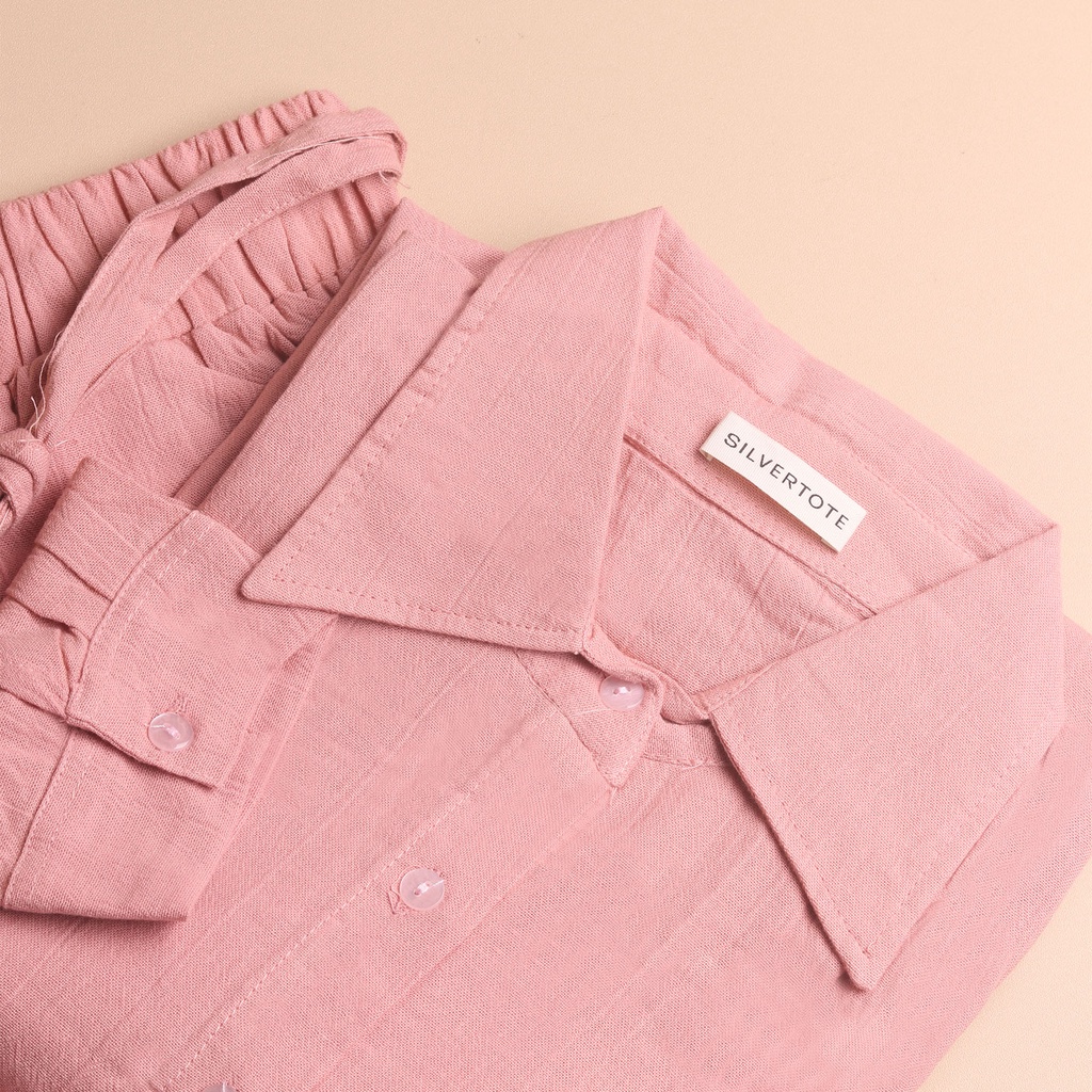 Silvertote Apparel Pakaian Wanita Rocco Set Pants-Pink