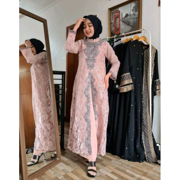 Gamis Cardigan Corneli Bordir Kayla Original Butik