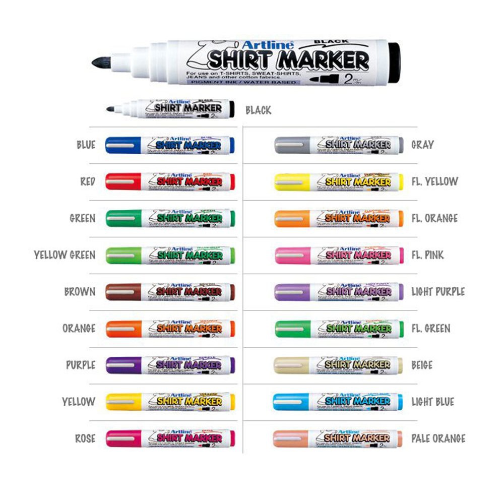 

HJK Artline Shirt Marker Spidol Kain Kaos 2.0 / Fabric Marker