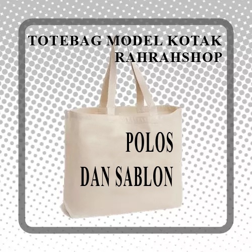Totebag Blacu Model Kotak PEREKAT Blacu Grade A Tebal - Polos dan Satuan