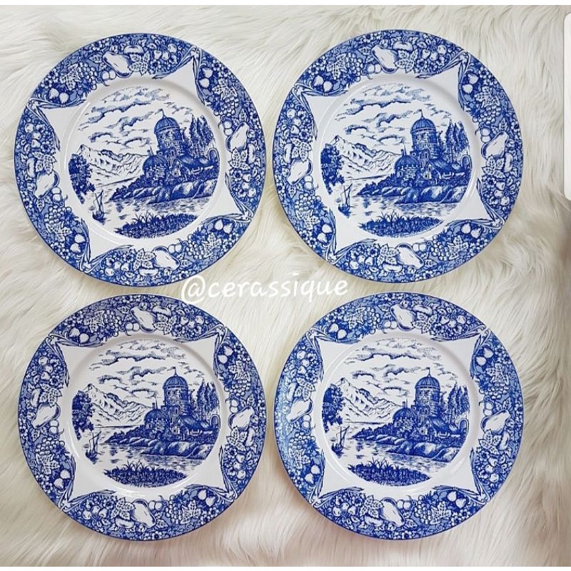 Sango Wall decor/ Piring hias/ Hiasan dinding/piring hias/ piring keramik / Piringkeramik sango keramik  biru putih.