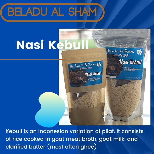 Nasi arab instan BELADU AL SHAM 350gr halal, beras basmati +bumbu kabsah,biryani,mandi,bukhari