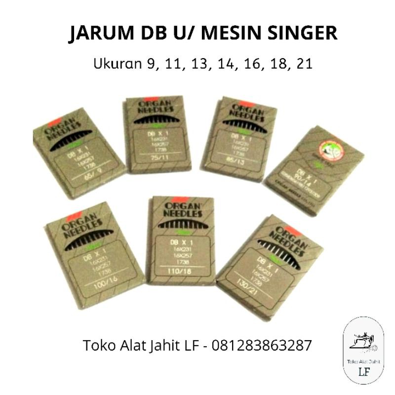 JARUM JAHIT ORGAN DB ASLI UNTUK MESIN HIGHSPEED/TYPICAL/JUKI/BROTHER/SINGER/SIRUBA