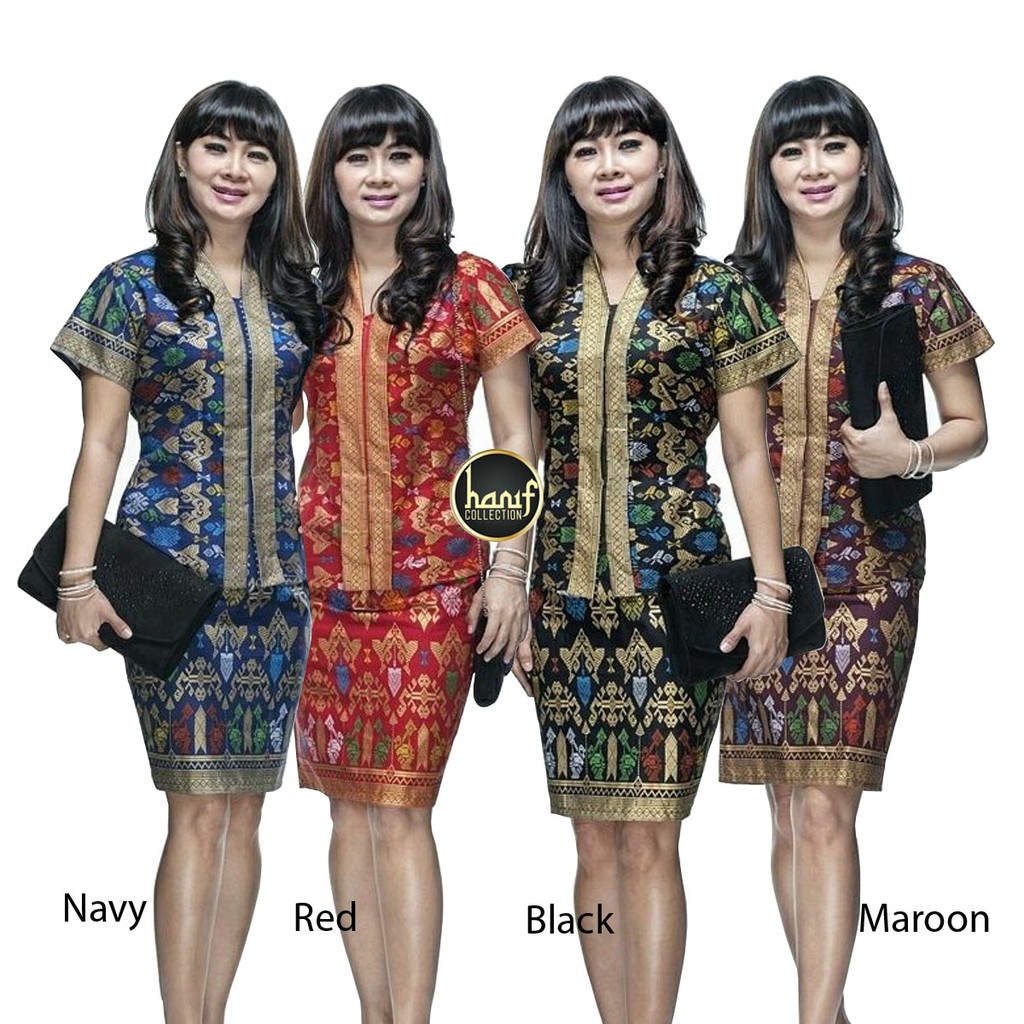 Setelan Batik Kerja Wanita Santika Rok Pendek