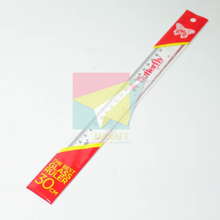 

Penggaris 30 cm Butterfly Eceran Grosir Murah Plastik Mika Transparan